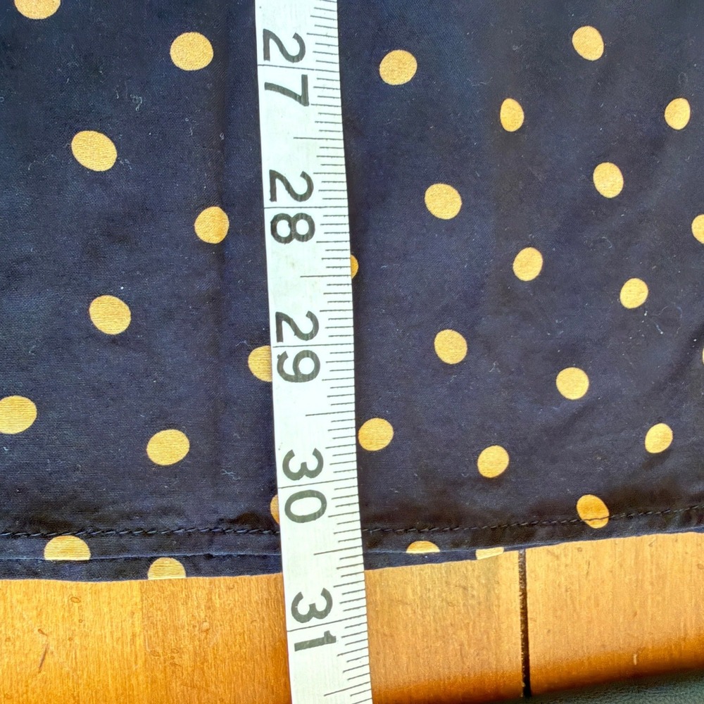 Madewell‎ Smocked Ruffle Shoulder Mini Dress Black Gold Polka Dot Viscose Small - Picture 6 of 11